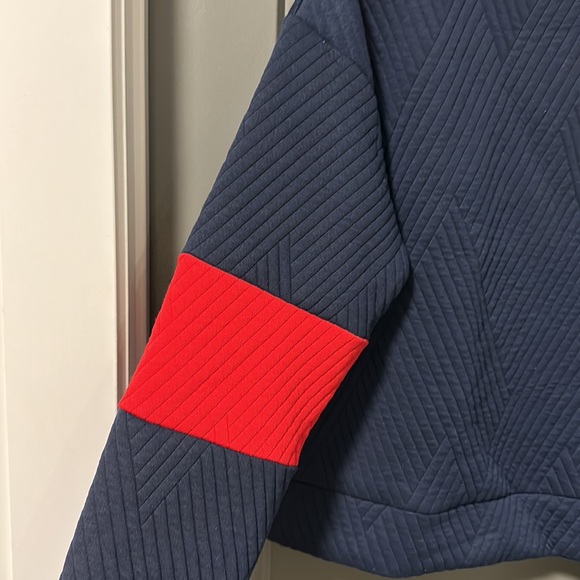 Navy and red GapFit funnel neck pullover - Picture 2 of 5